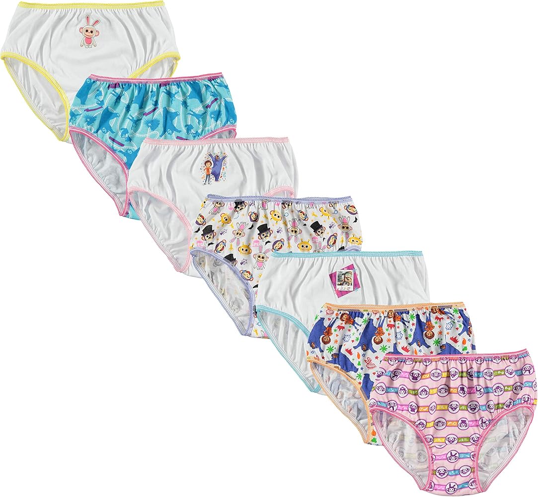 Nickelodeon Wonderpark Girls' 7-Pack Panties