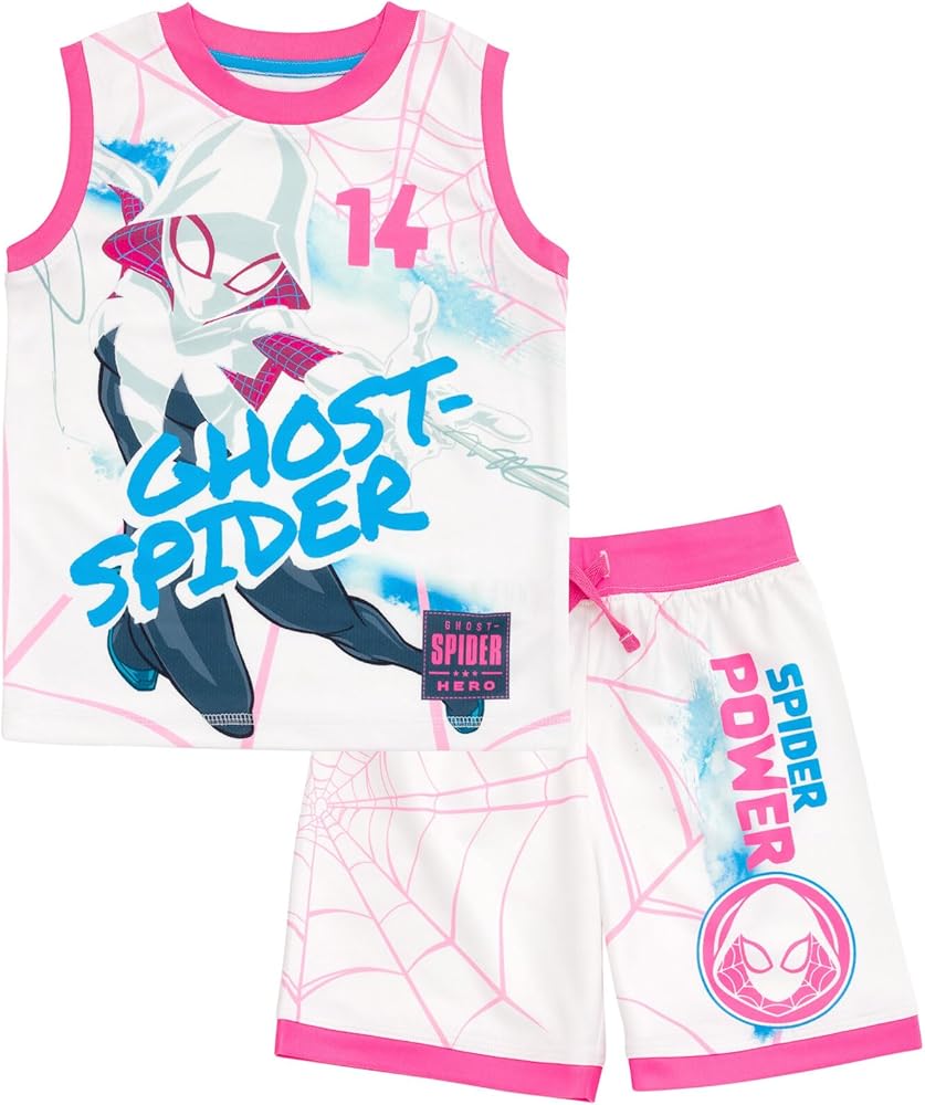 Marvel Spider-Man Spider-Gwen Ghost Spider Girls Tank Top and Bike Shorts Toddler to Big Kid