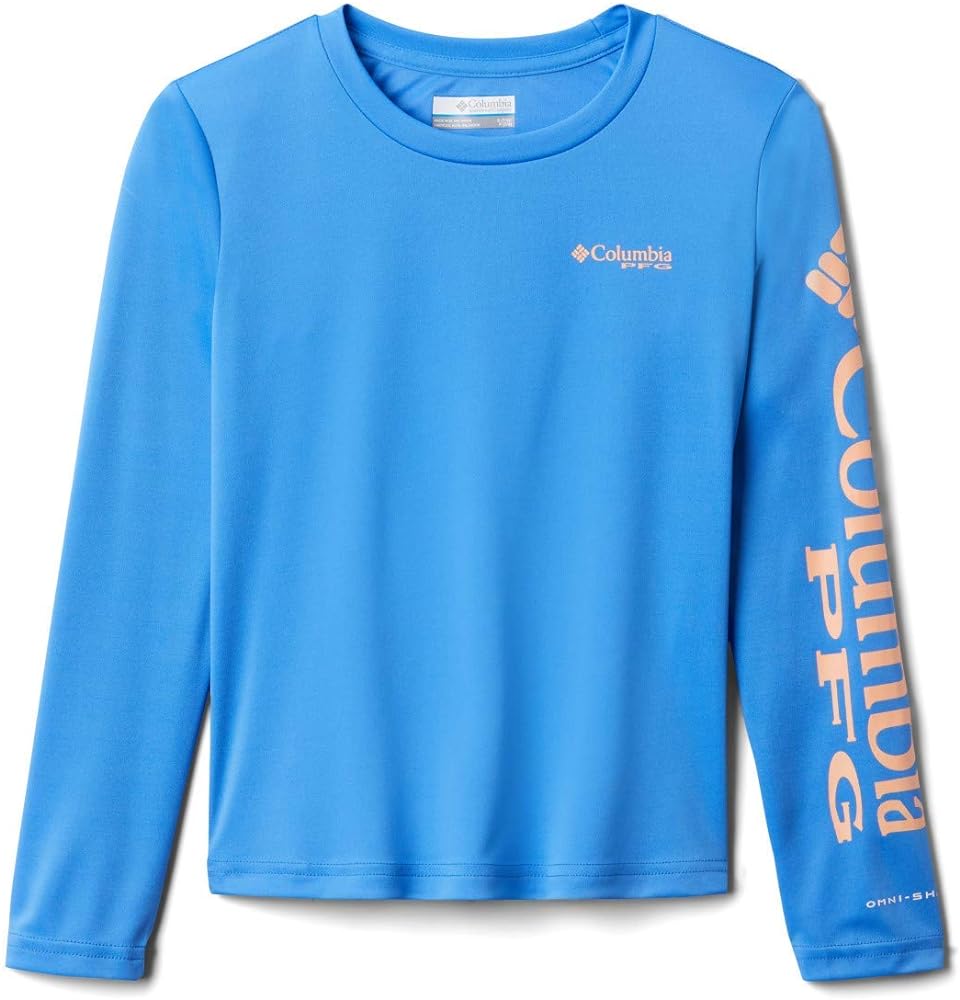 Columbia Youth Girls Tidal Tee Long Sleeve, Harbor Blue, X-Large