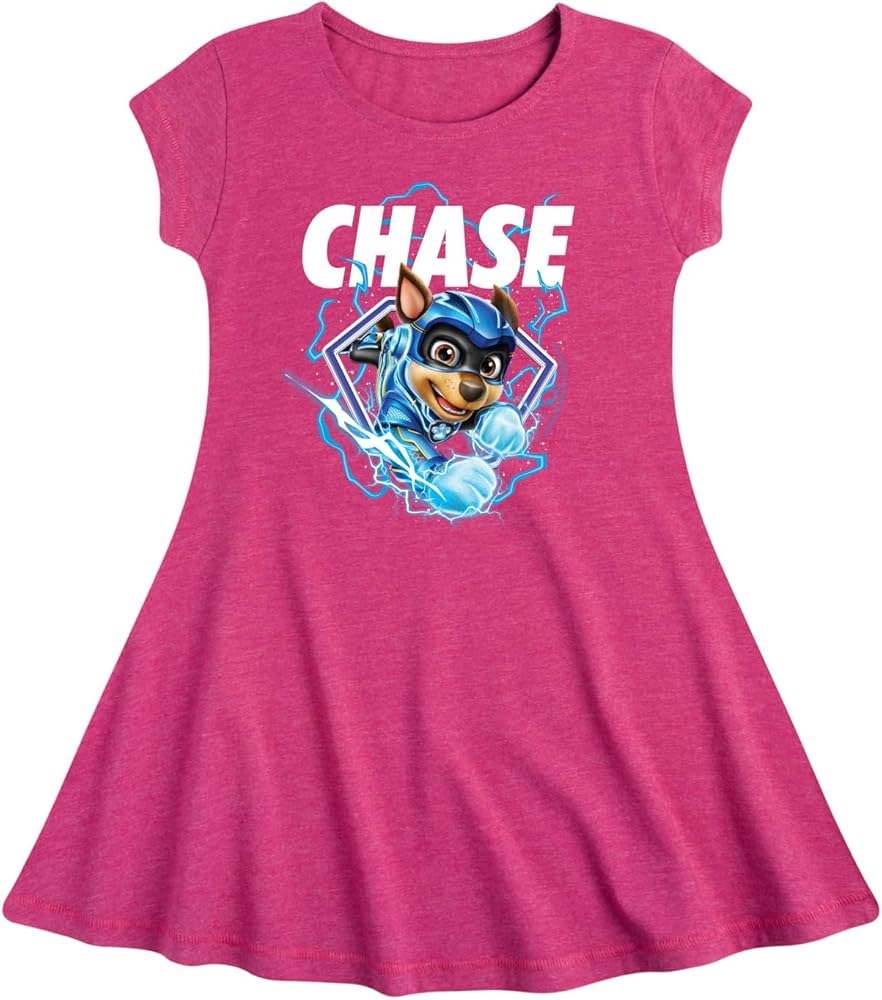 HYBRID APPAREL - Paw Patrol The Movie - Chase Lightning - Toddler & Youth Girls Fit & Flare Dress