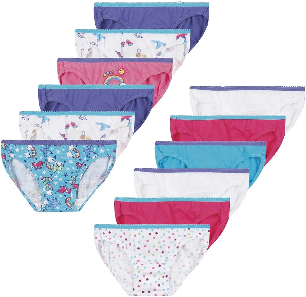 Hanes Girls' Bikini Multipack (Assorted 12 Pack, 14)