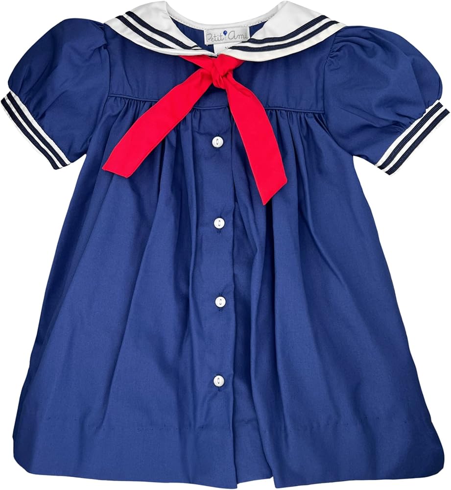 Baby Girls' Nautical Dress with Collar