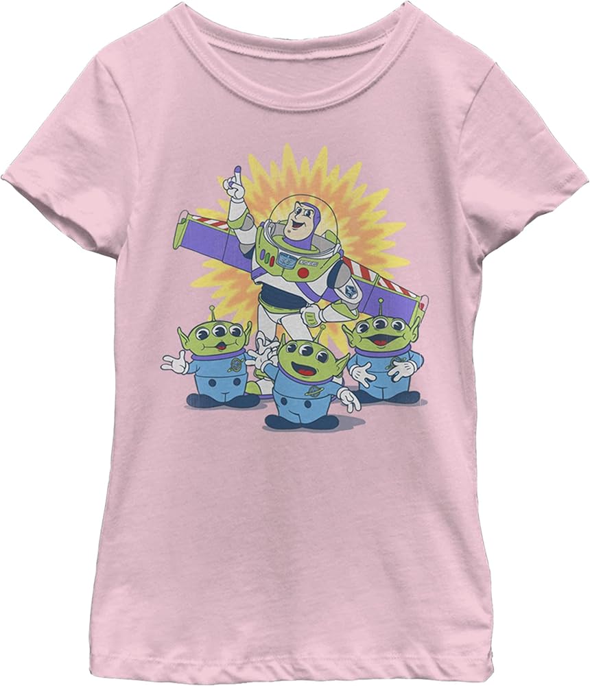 Girl's Toy Story Buzz Lightyear and Aliens T-Shirt