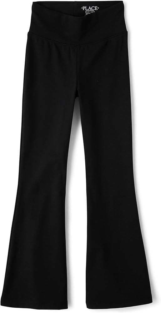 The Children's Place Girls' Flare Legging Pants, Soft Black