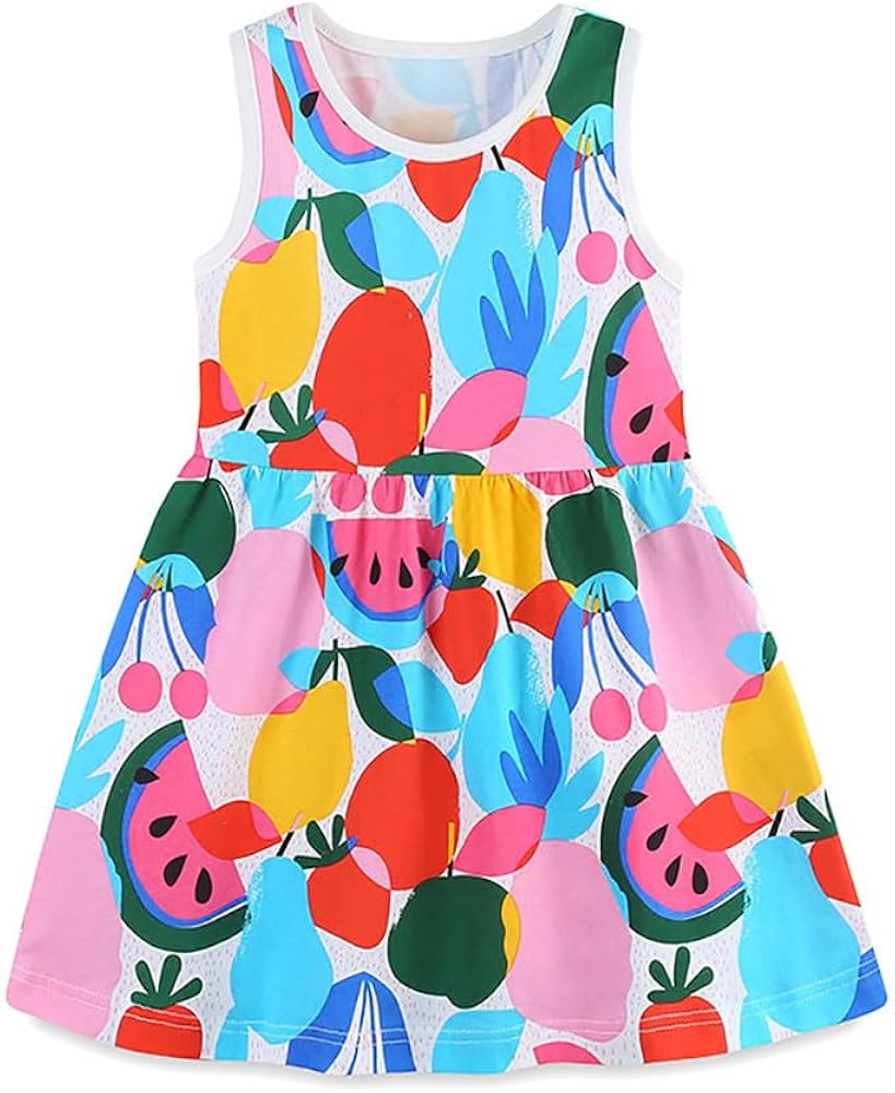 Girls Dresses Girls Short Sleeve Dresses Summer Casual Cotton Dresses Basic Playwear Sun Dresses Kid Dresses-64