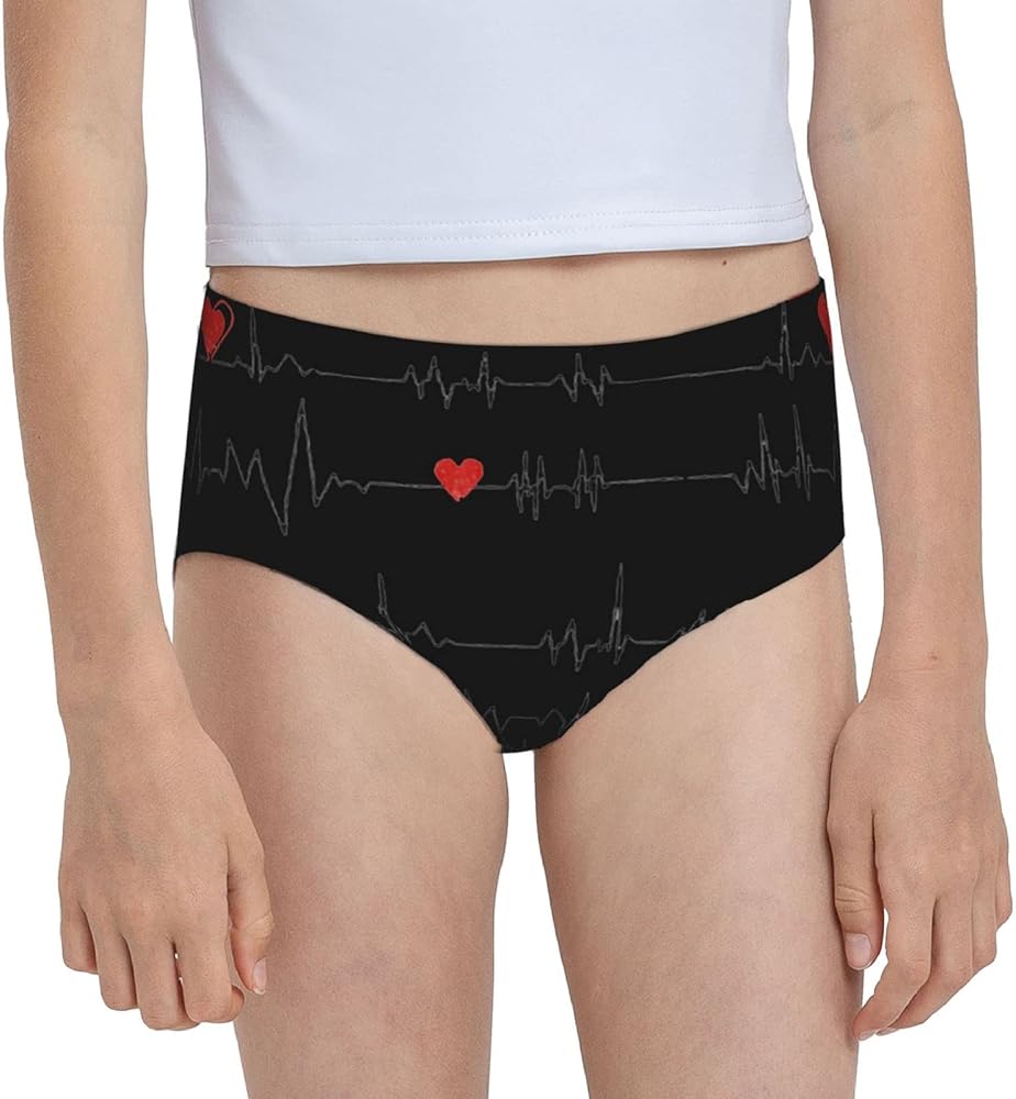 Augenstern Cotton Underwear Nurses Heart Beat Girls'Briefs Soft Underpants