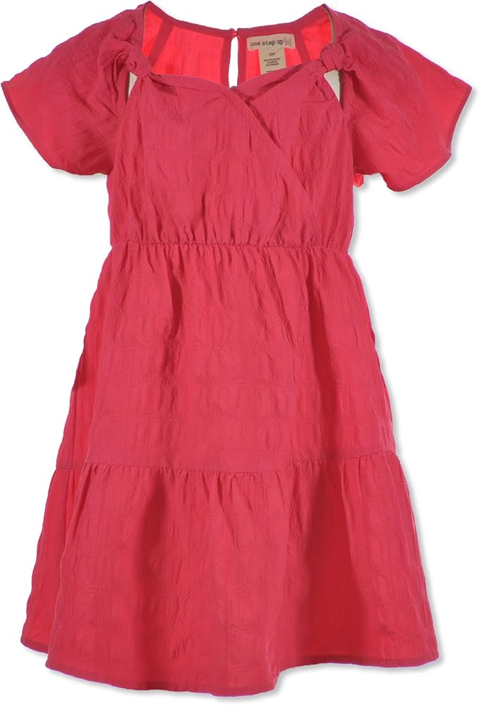 Girls' Tiered Gauze Linen Dress