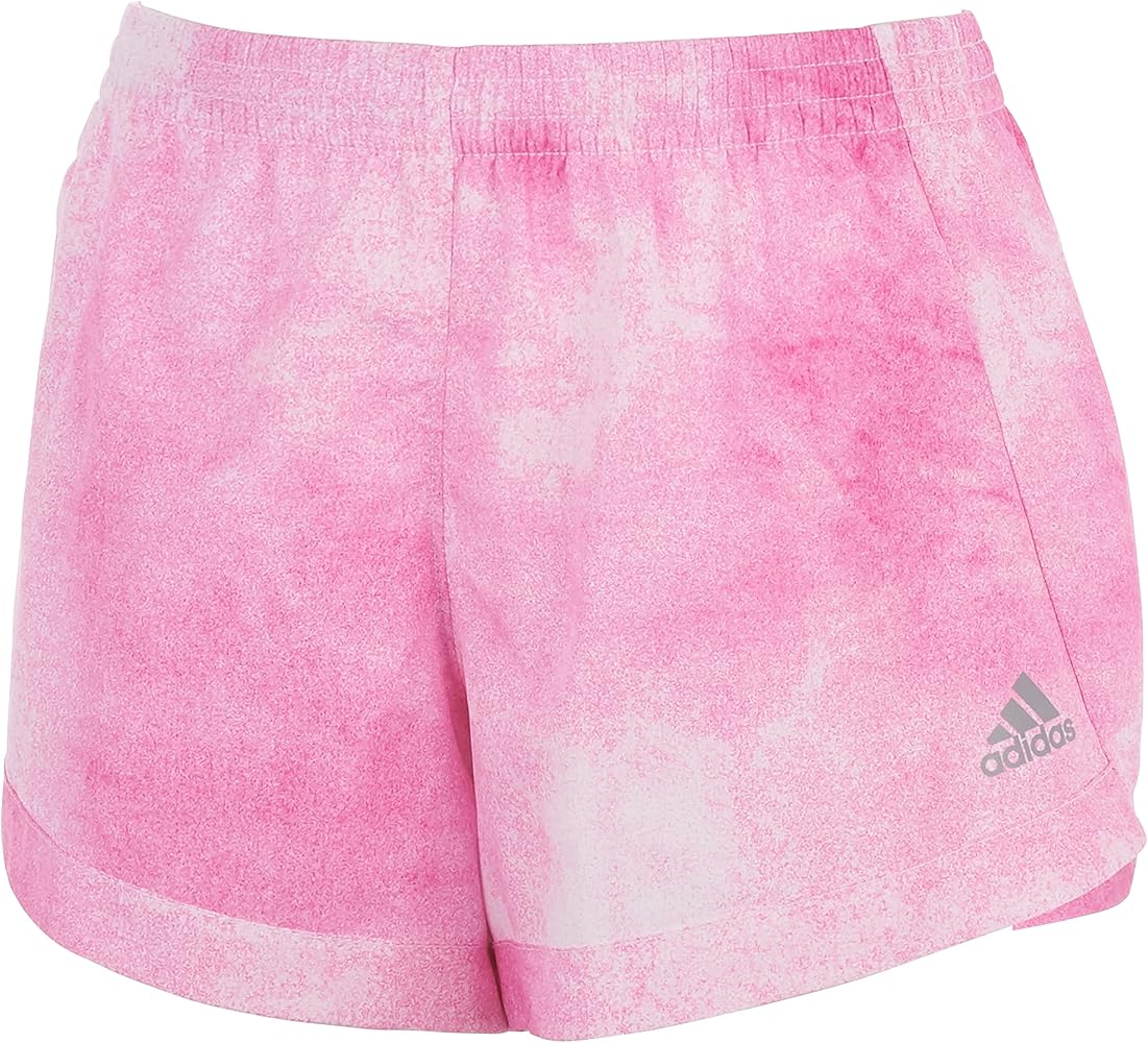 adidas Girls' Printed Woven Shorts, Screaming Pink, X-Large