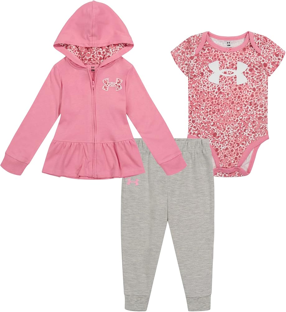 Under Armour girls 3-piece Set, Bodysuit With Coordinated Top & Bottom, Lightweight & Relaxed Fit