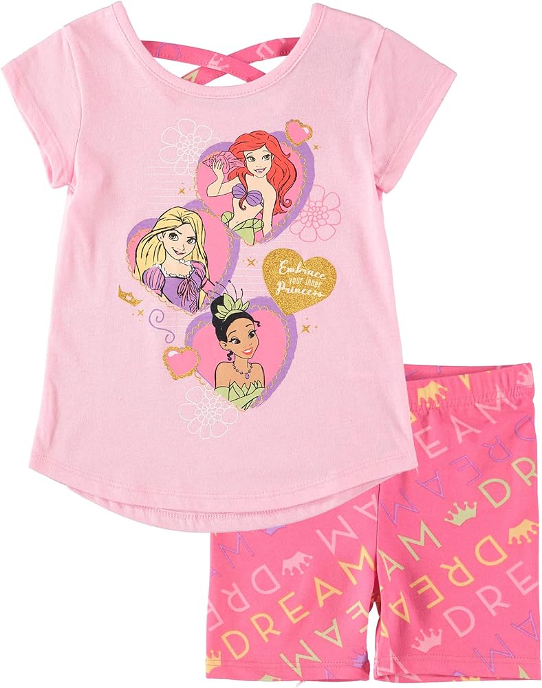 Disney Girls Princess Tank Top and Shorts Lounge Set