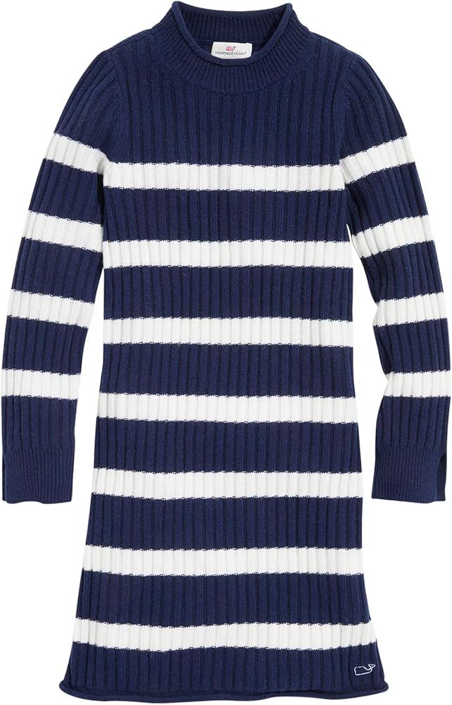 vineyard vines Girls' Breton Stripe Sweater Dress