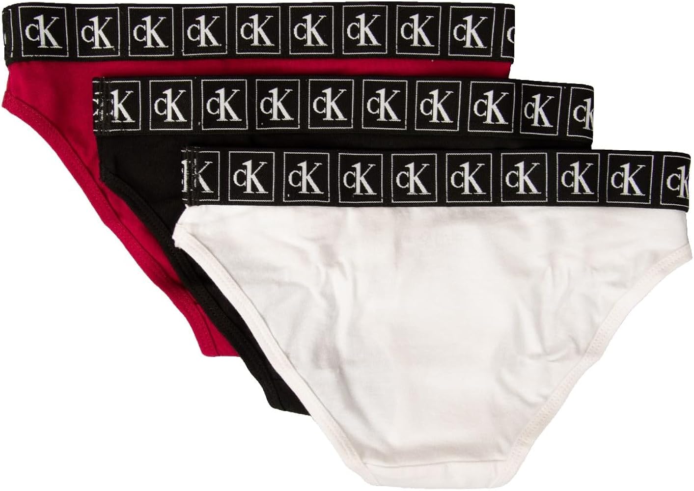 Calvin Klein CK girl briefs girl girl 2 pieces pack visible elastic article G80G800477 BIKINI 2PK, 0VR Bissfulberry/pvhblack/pvqwhite, 14