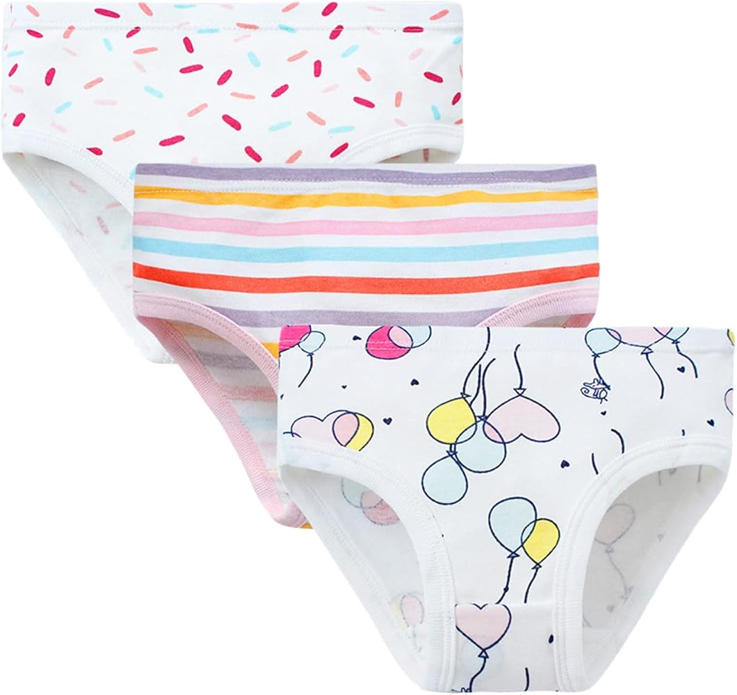 Kids Children Girls Underwear Cute Print Briefs Shorts Pants Cotton Underwear Trunks 3PCS Soft Boy Shorts