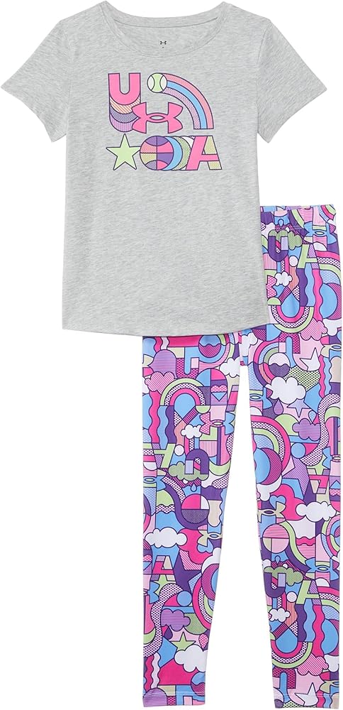 Under Armour girls Printed Short Sleeve Legging Set (Little Kids)