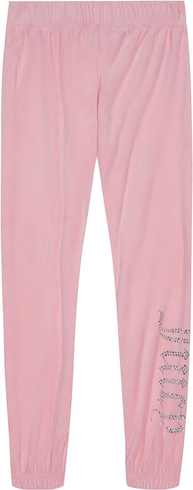 Juicy Couture Girls' Plush Velour Pant and Hoodie Sweatshirt Seperates, Orchid Pink, 7