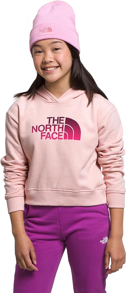 THE NORTH FACE Girls' Camp Fleece Pullover Hoodie Sweatshirt, Pink Moss, X-Small