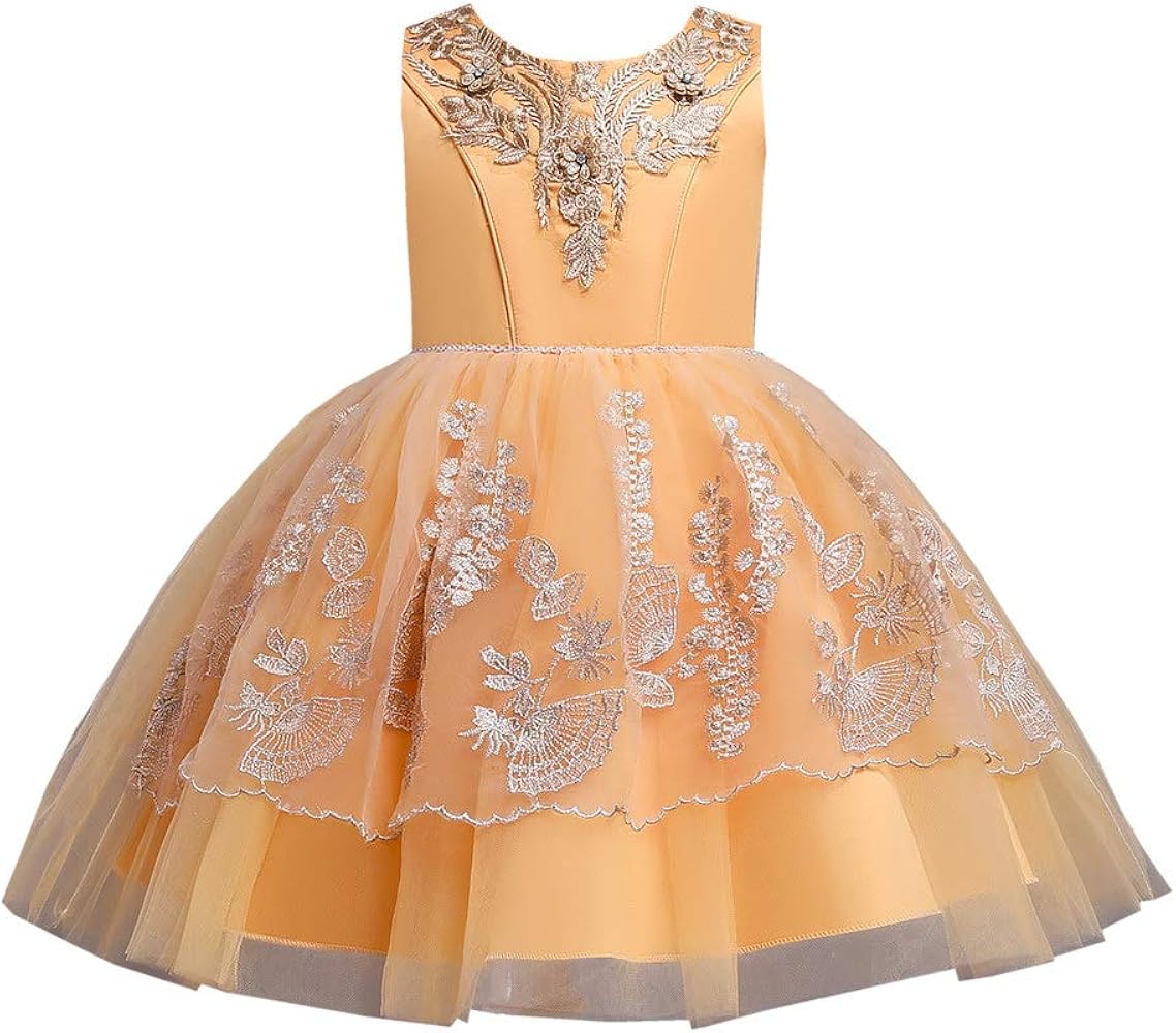 Summer Flower Girls Dress Princess Wedding Party Dresses Birthday Kids Prom Gown Baby Christmas Children Clothing