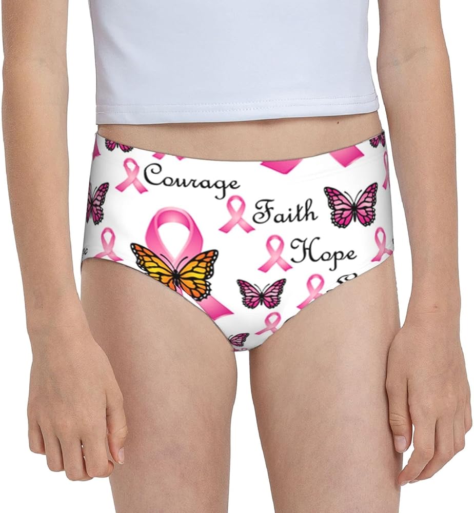 Augenstern Cotton Underwear Faith Pink Ribbons Butterfly Girls'Briefs Soft Underpants