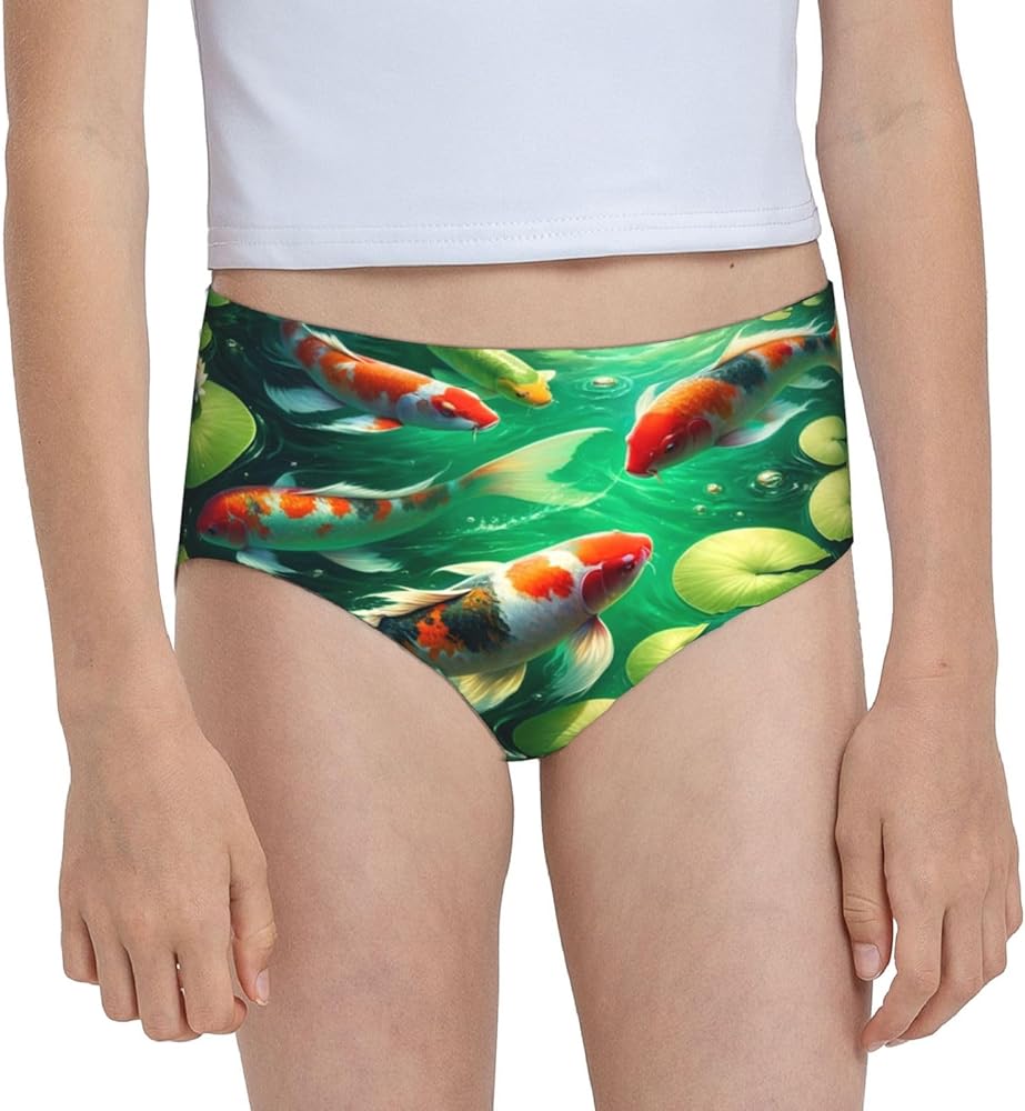 Augenstern Cotton Underwear Koi-Fish-Under-Water Girls'Briefs Soft Underpants