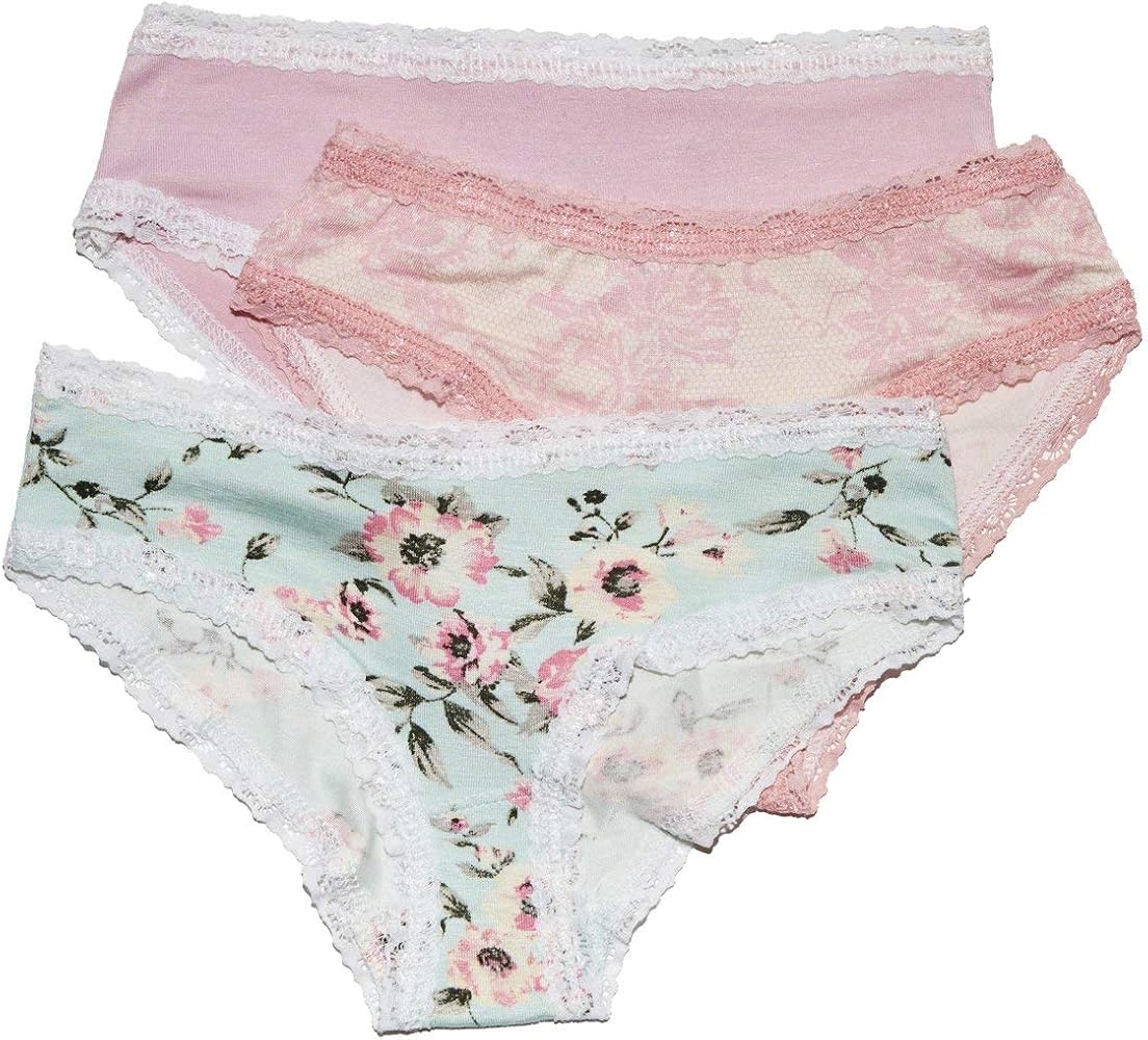 Kayla Girls 3 Pack Soft Lace Trimmed Underwear