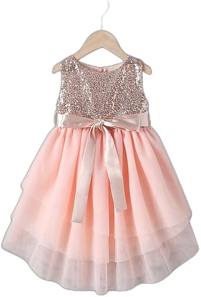 Kids Girls' Dress Sequin Sleeveless Party Sequins Mesh Active Cute Polyester Knee-Length