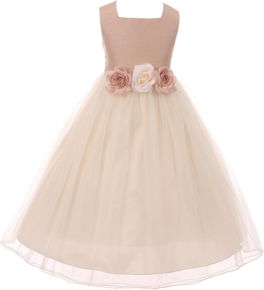 Little Girls Sleeveless Tulle Classic Princess Party Birthday Flower Girl Dress