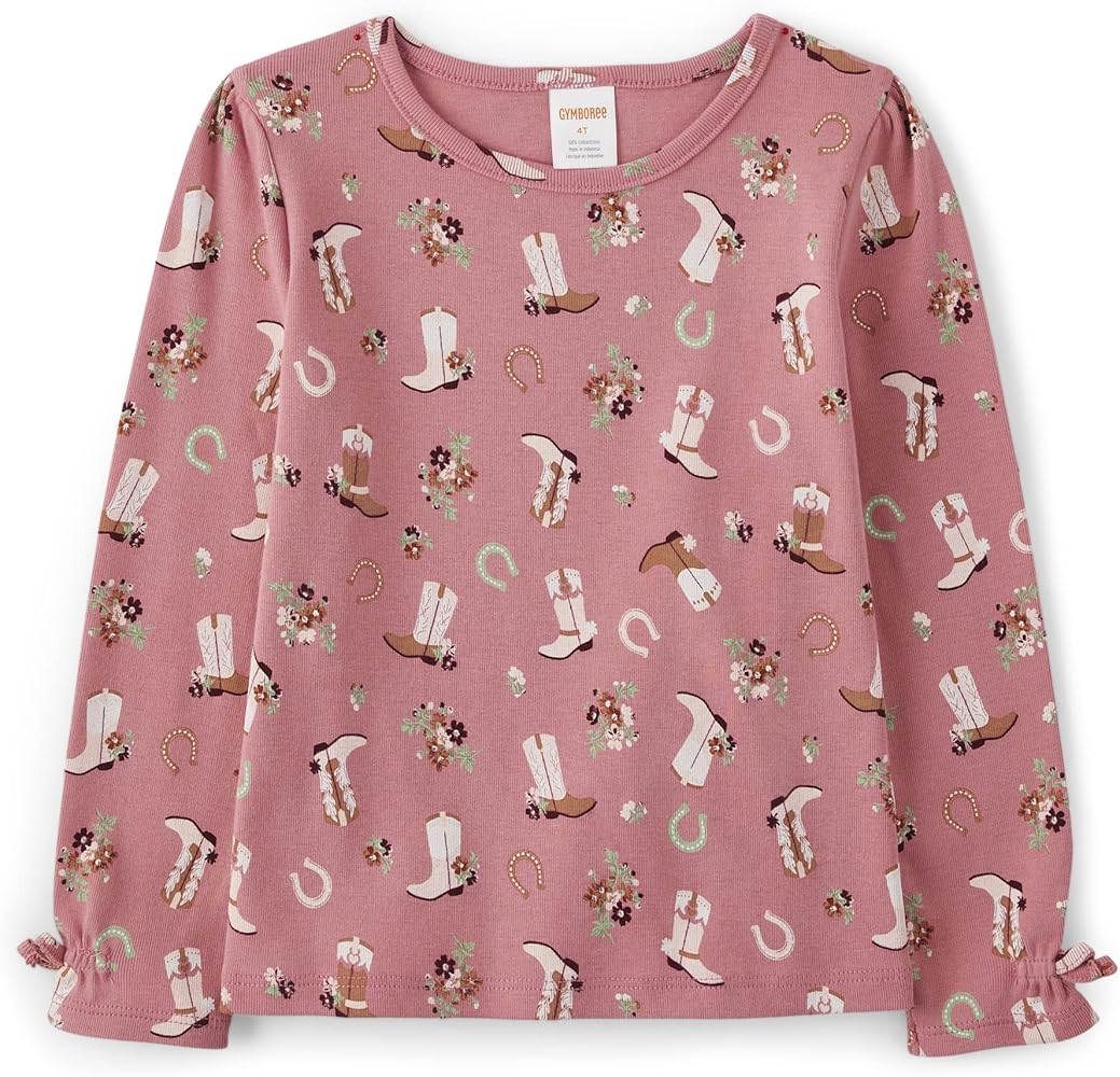 Gymboree Girls' and Toddler Printed Long Sleeve Shirts