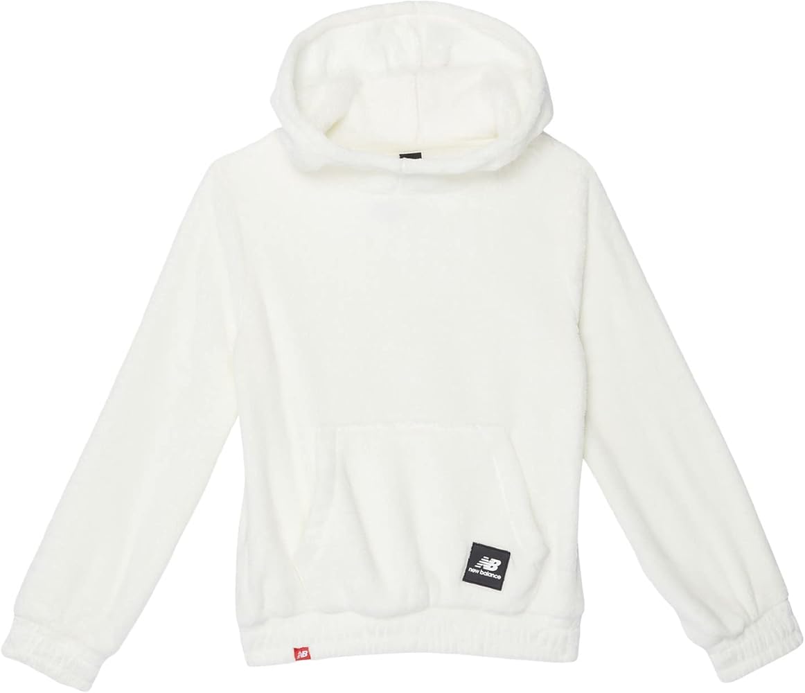 New Balance Girl's Core Fuzzy Hoodie (Big Kids) Sea Salt MD (10-12 Big Kid)