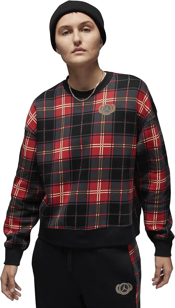 Jordan Girl's Brooklyn Plaid Fleece Crew (Big Kids)