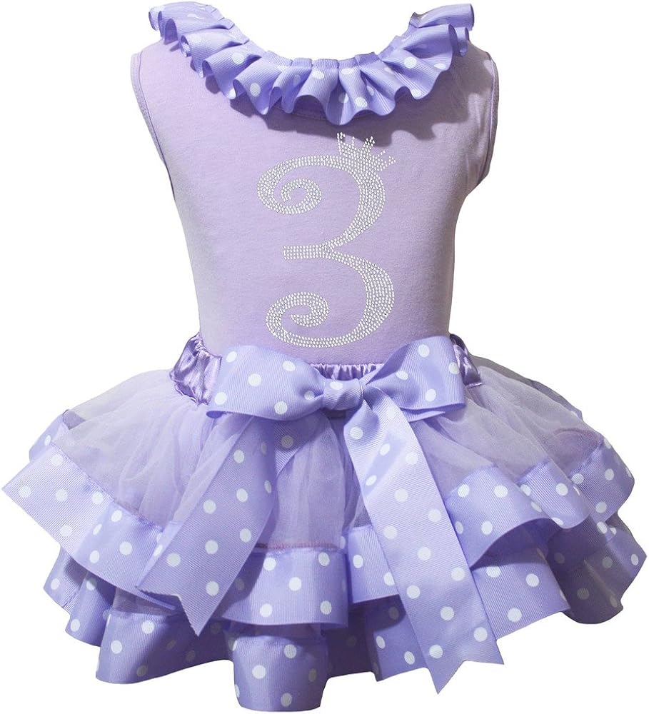 Petitebella Bling 3rd Lavender Shirt Dots Ribbon Petal Skirt Nb-8y