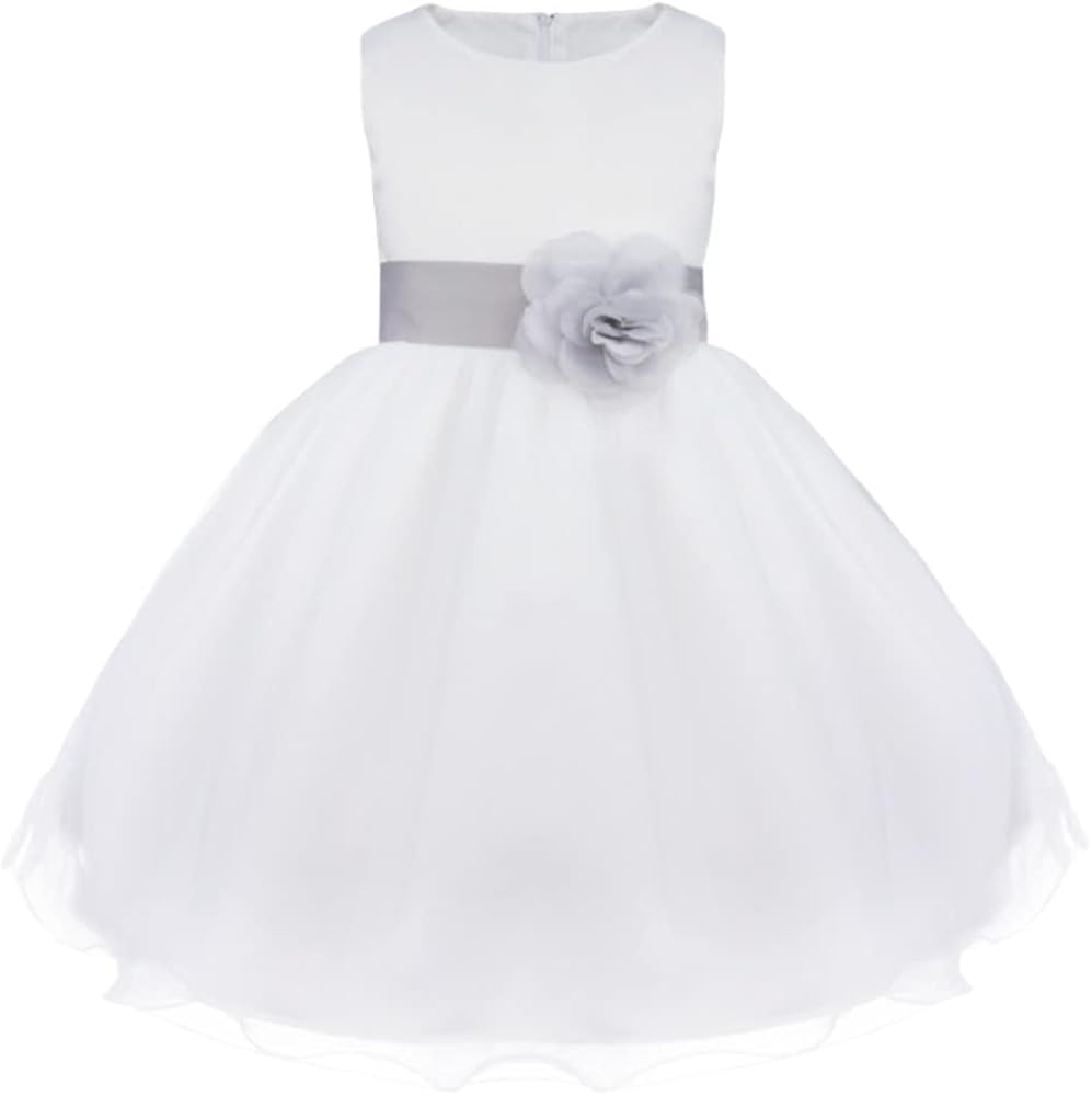 Flower Girls Wedding Bridesmaid Dress Princess Bowknot Junior Prom Birthday Party Ball Gown