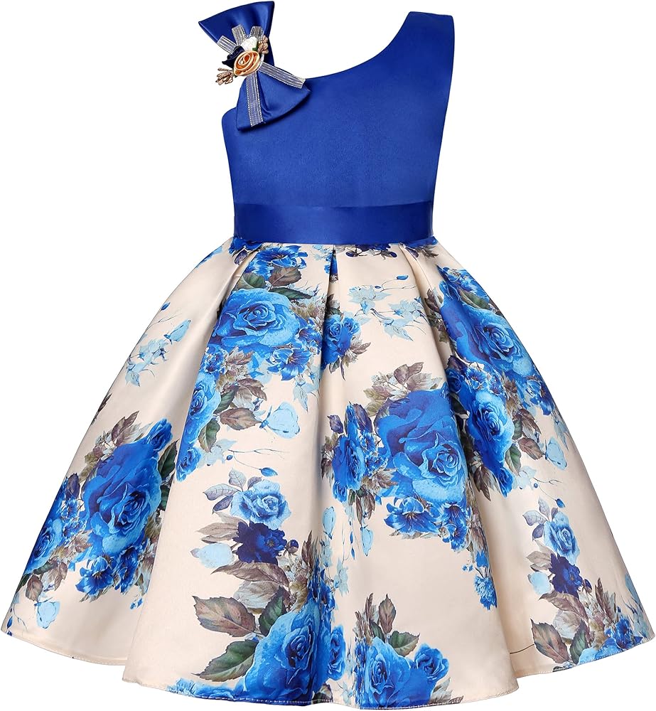 2-9 Years Off Shoulder Flower Girl Dress Toddler Party Floral Formal Dresses