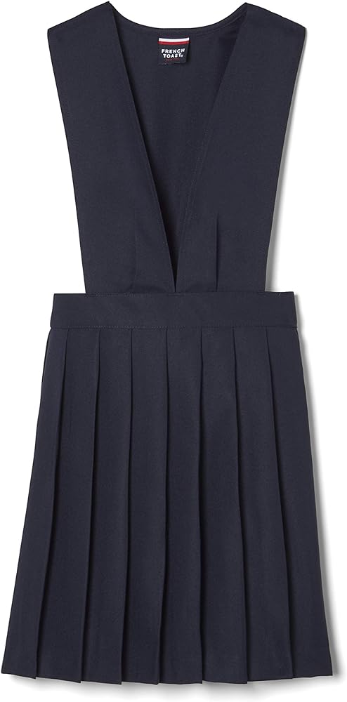 French Toast girls V-neck Jumper School Uniform Dress, Navy, 3T US