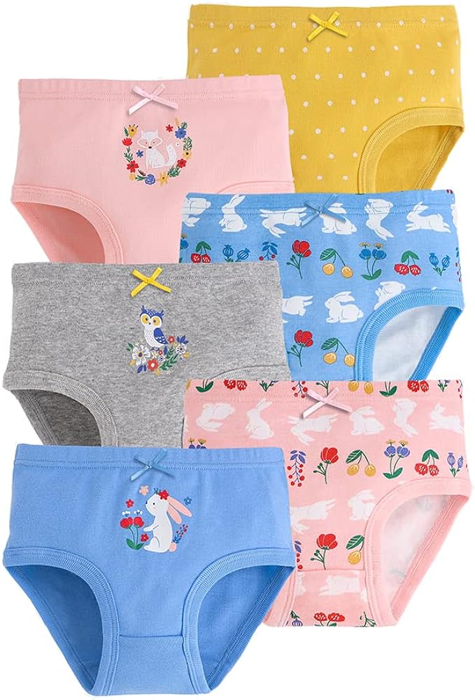 The Kite Girls' Cotton Underwear Kids Soft Panties 6-Pack