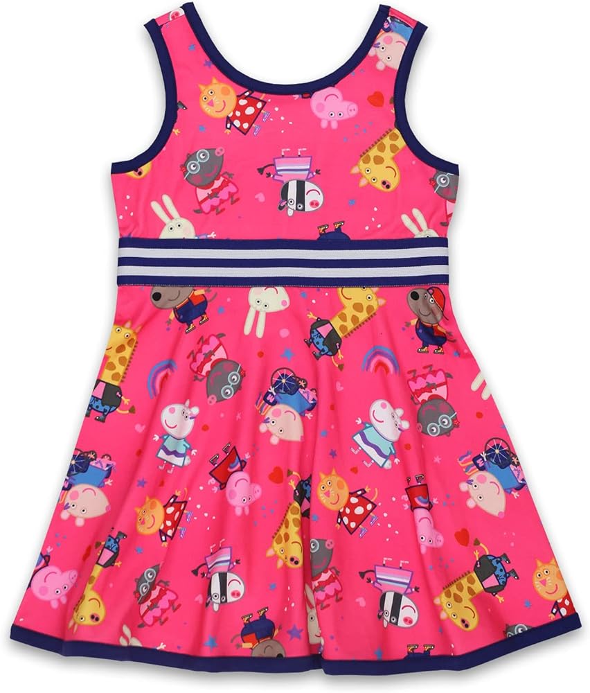 Peppa Pig Toddler Girls Fit and Flare Ultra Soft Dress (2T, Pink)