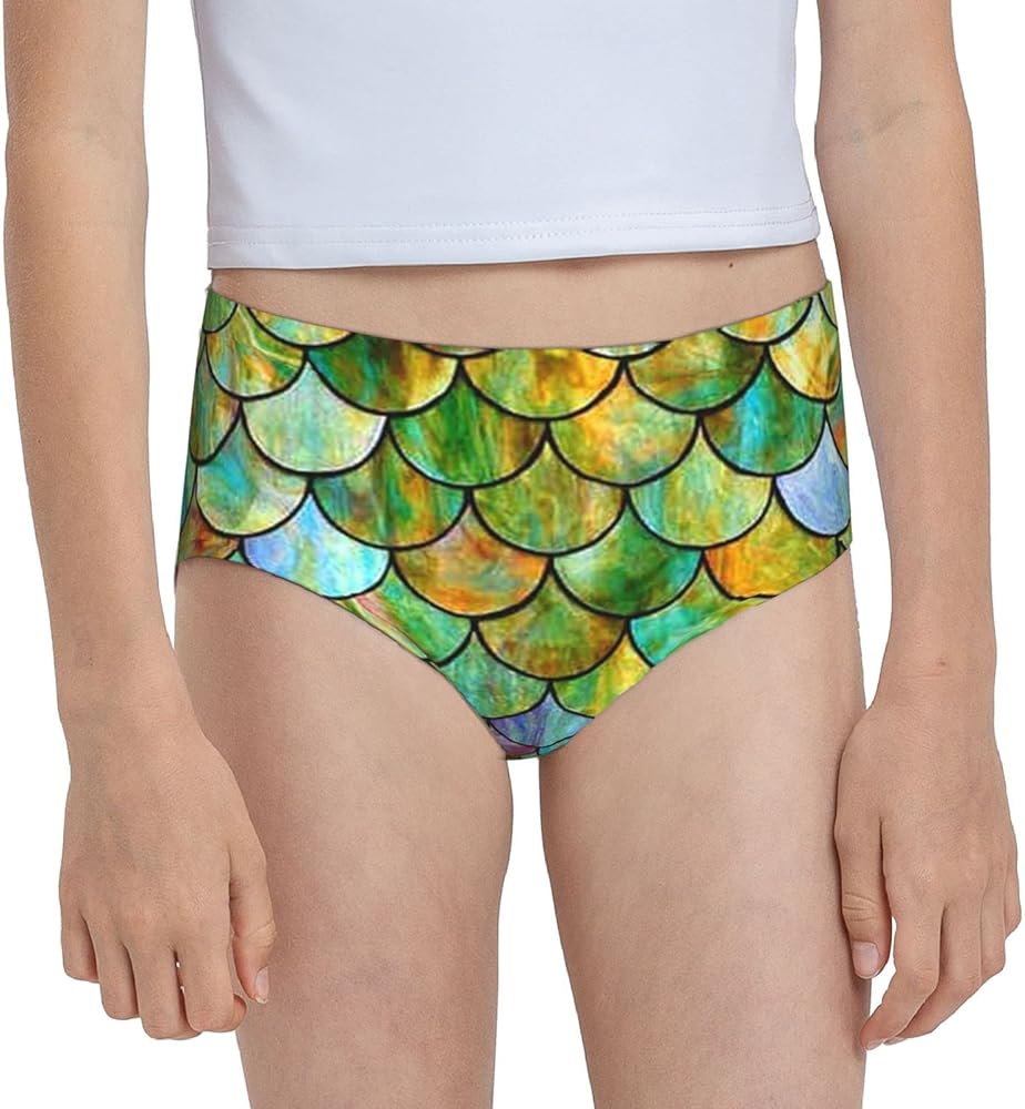 Augenstern Cotton Underwear Vintage Mermaid Tail Girls'Briefs Soft Underpants