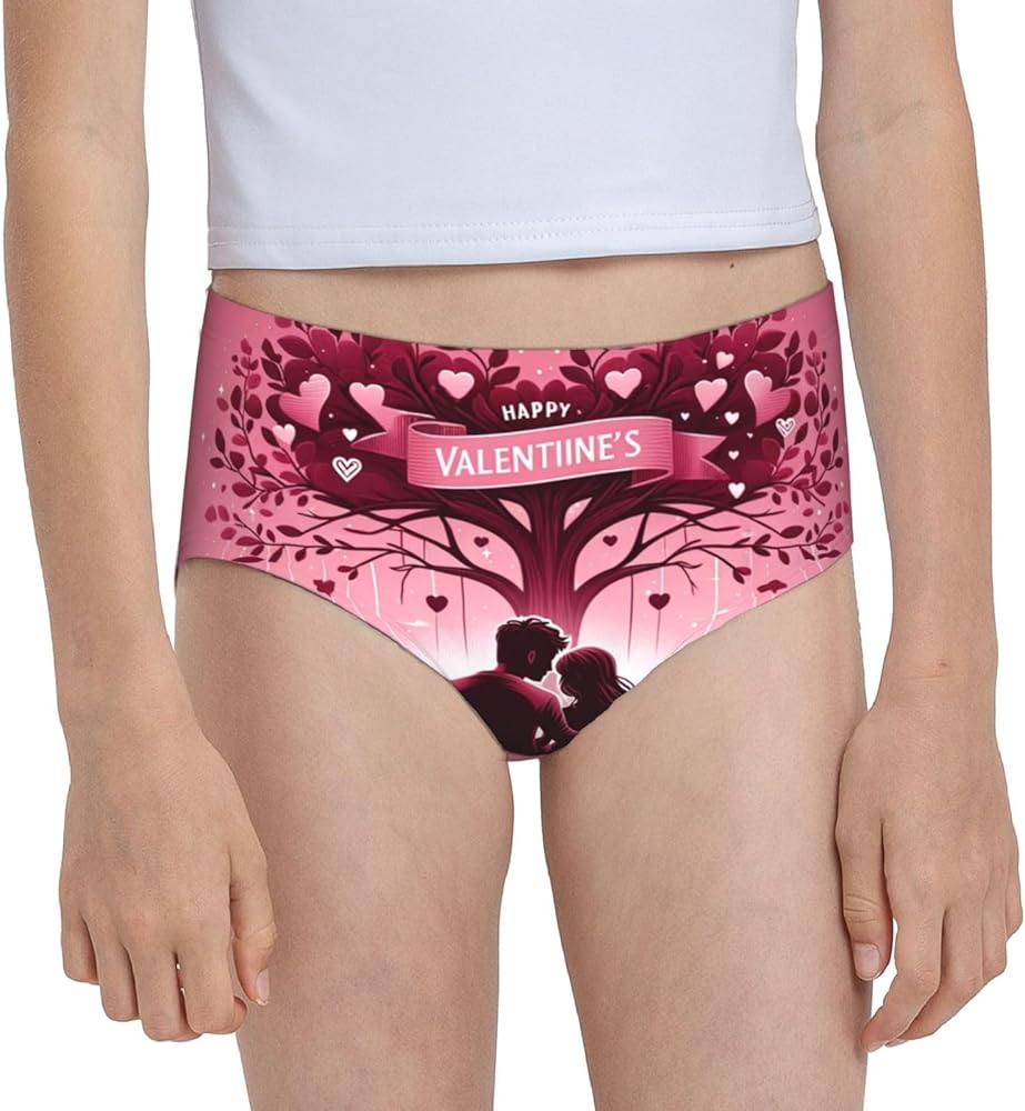 Augenstern Cotton Underwear Valentine'S Day-Love Girls'Briefs Soft Underpants