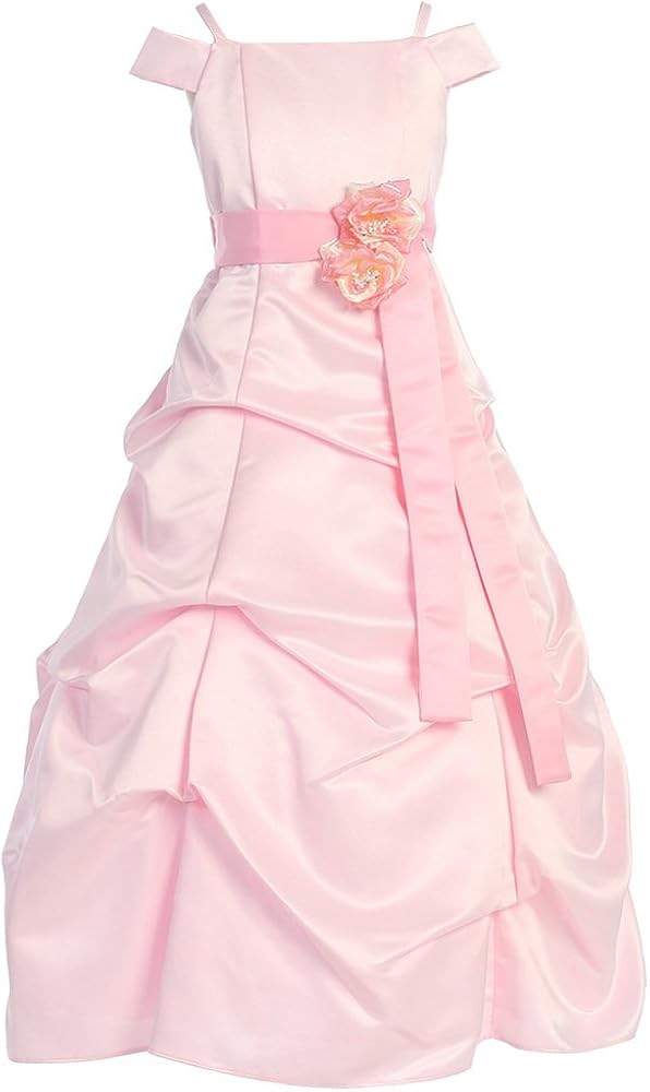 Girls Regal Puff Dress 4 Pink (kid 1147)