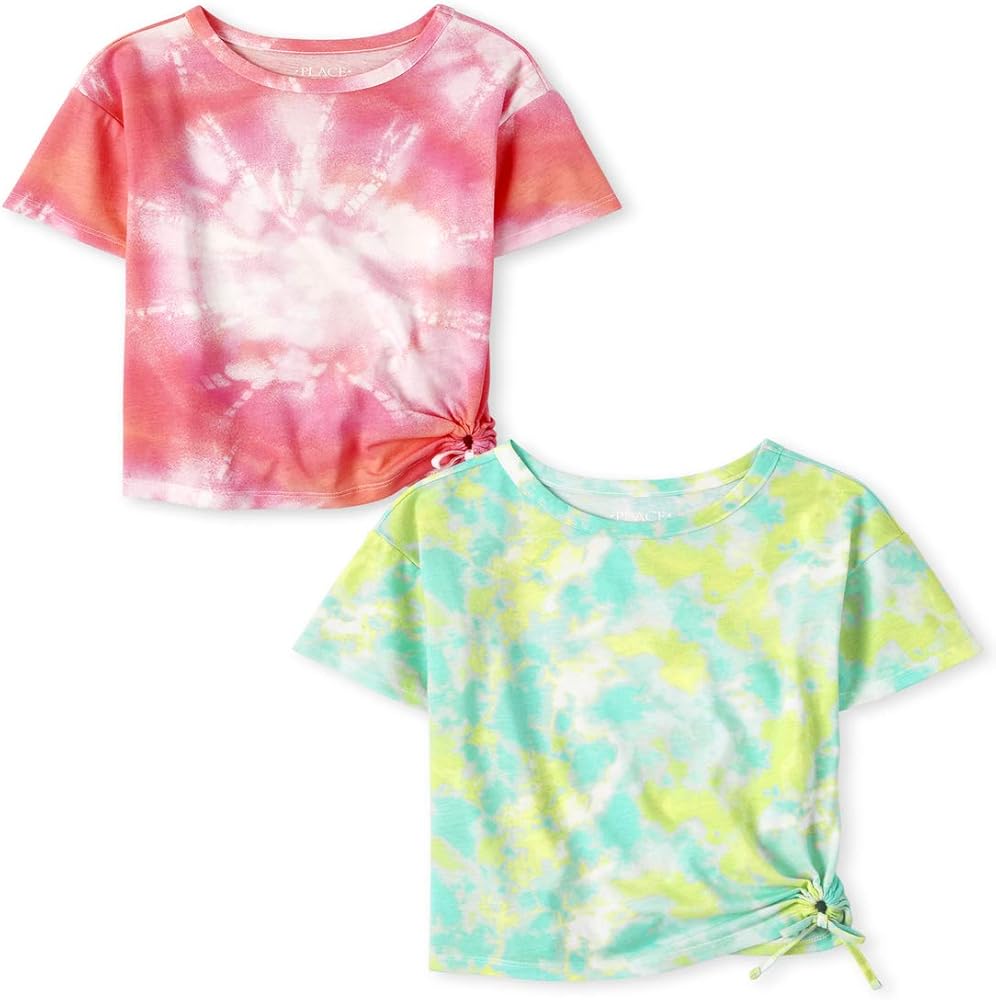 The Children's Place Girls Tie Dye Tie Front Top 2-Pack