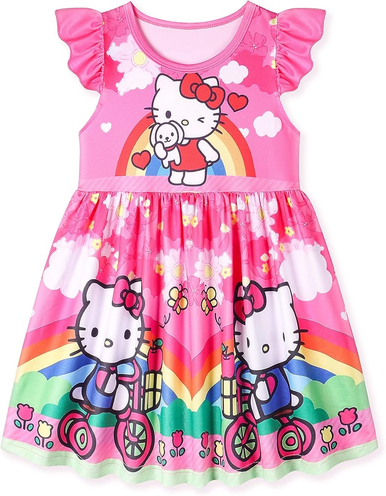 Cute Girls Dress Toddler Little Kids Casual Dress Home Party Play Wear