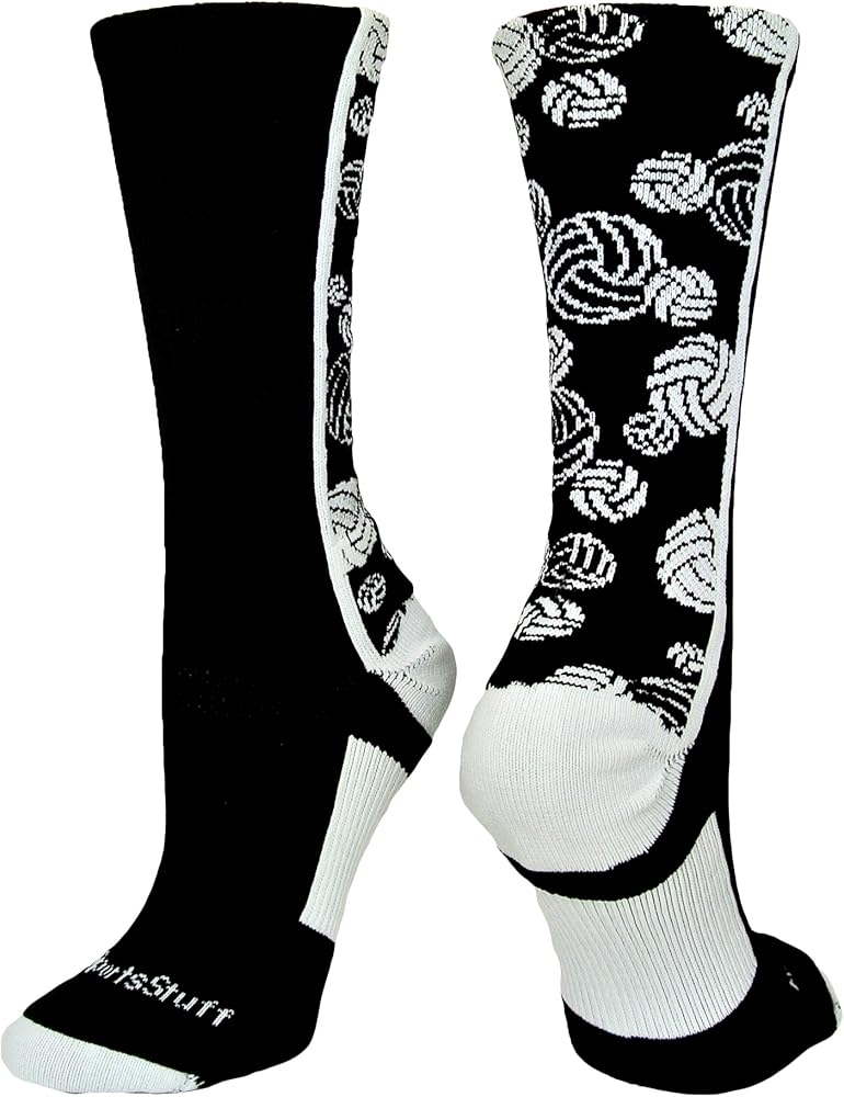 MadSportsStuff Crazy Volleyball Logo Crew Socks (multiple colors)