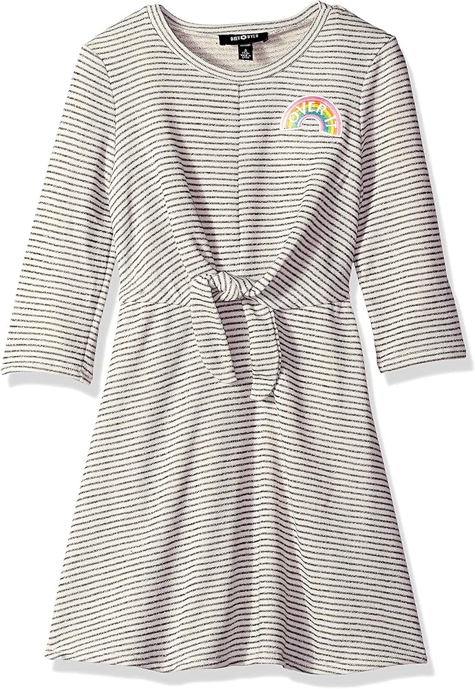 Amy Byer Girls' Tie-Front Long Sleeve Knit Dress