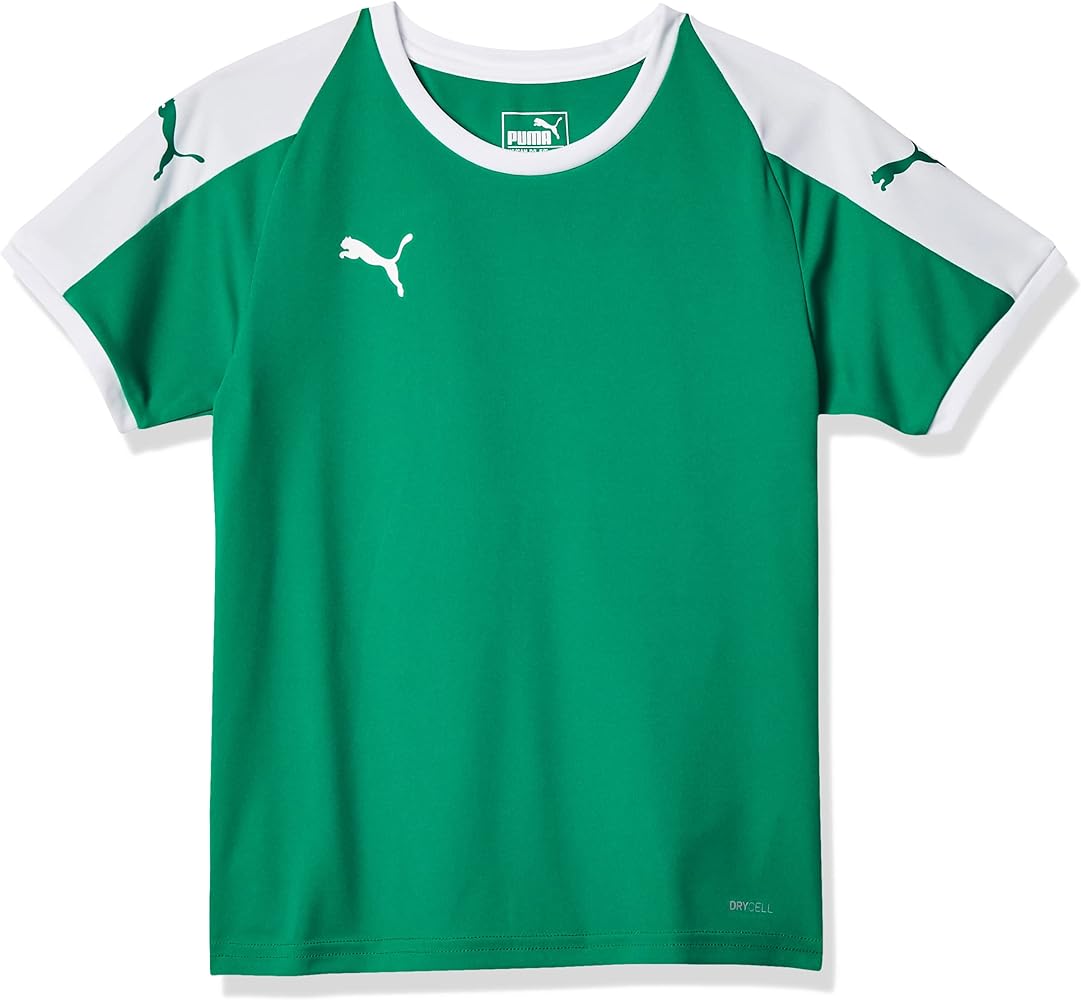 PUMA unisex child Liga Jersey Youth, Pepper Green/Puma White, Medium US