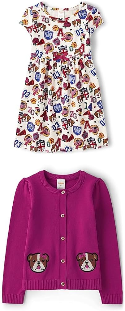 Gymboree Girls' Dress and Cardigan, Matching Toddler Outfit