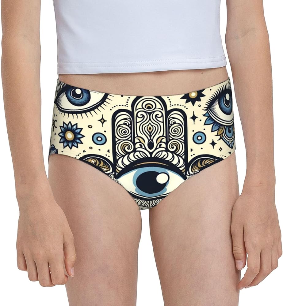 Augenstern Cotton Underwear Hand-Magical-Eye-Amulet Girls'Briefs Soft Underpants