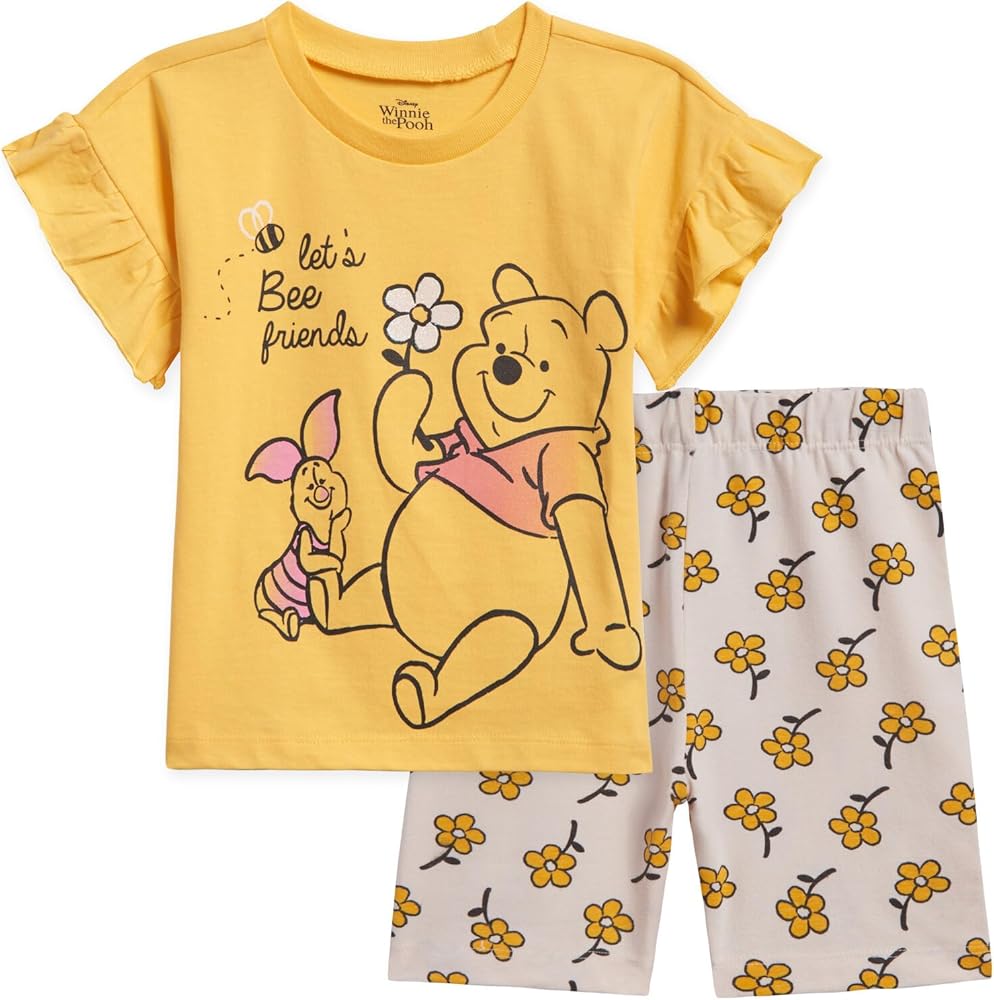 Disney Winnie the Pooh T-Shirt and Bike Shorts Outfit Set Infant to Toddler Sizes (12 Months - 5T)