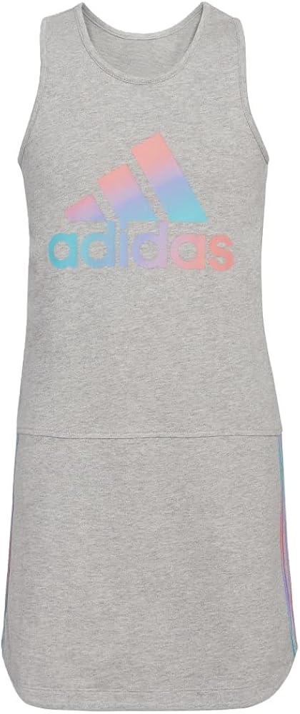 adidas Girls' Sleeveless Curved Hem Tank Dress