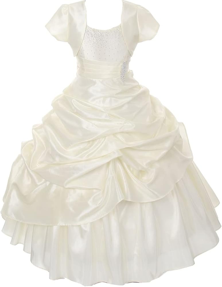 Little Girls Extravagant Pick up Bolero Princess Party Pageant Flower Girl Dress