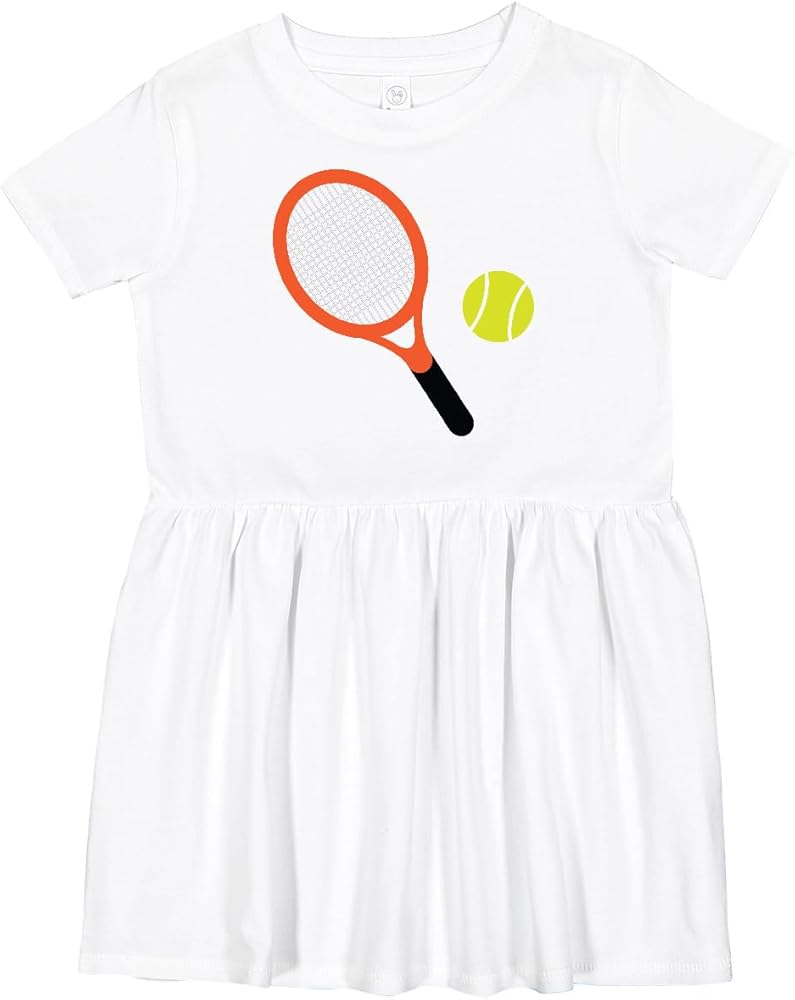 inktastic Tennis Racket and Ball Toddler Dress