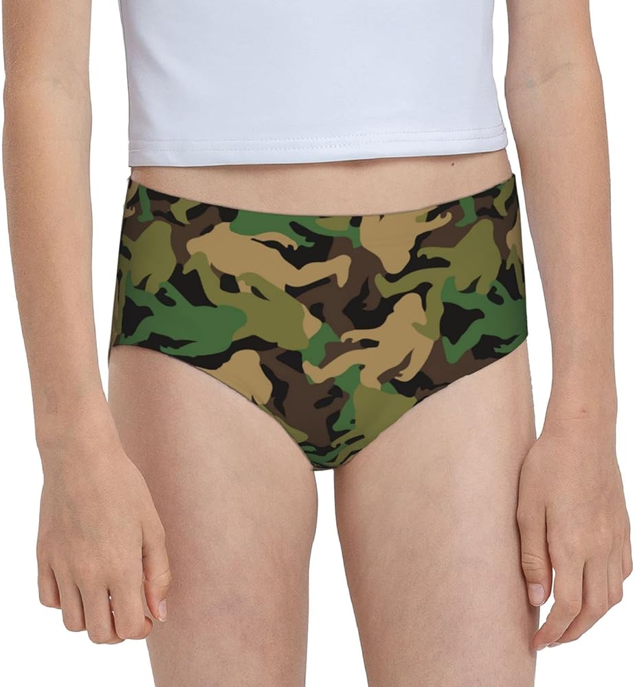 Augenstern Cotton Underwear Bigf-Oot Camouflage Camo Girls'Briefs Soft Underpants